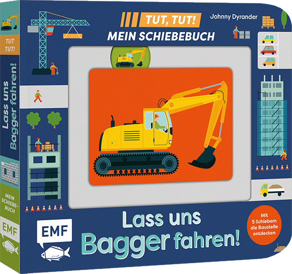 Tut, Tut! – Mein Schiebebuch: Lass uns Bagger fahren!
