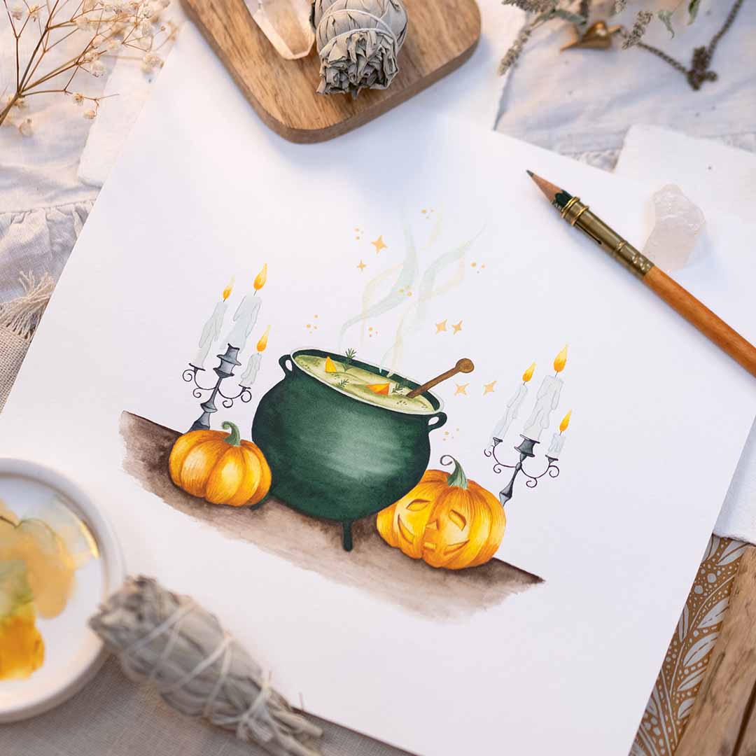 DIY-Anleitung "Hexenkessel" aus dem Buch "Witchy Watercolor" von Victoria Florentina Wißmann