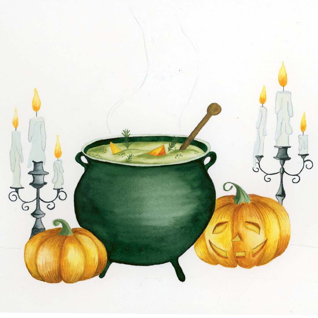Schritt 7 Anleitung "Hexenkessel" aus dem Buch "Witchy Watercolor" von Victoria Florentina Wißmann