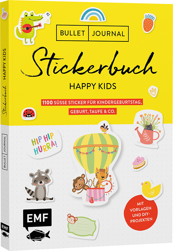 Bullet Journal – Stickerbuch Happy Kids: 1100 süße Sticker für Kindergeburtstag, Geburt, Taufe & Co.