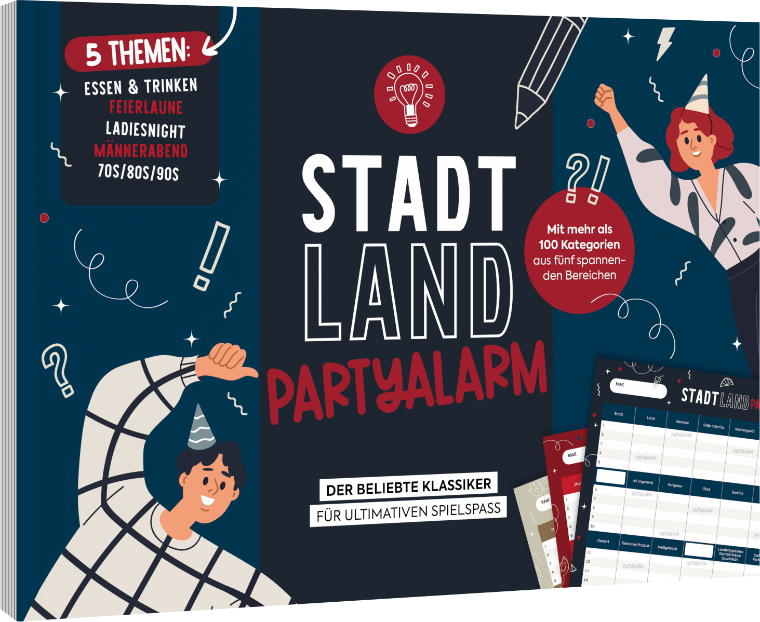 Stadt Land Partyalarm – Spieleblock