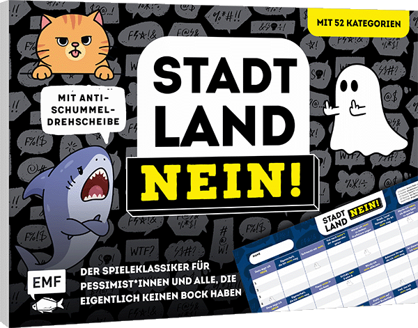 Stadt, Land, NEIN! – Der Spieleklassiker für Pessimist*innen und alle, die eigentlich keinen Bock haben