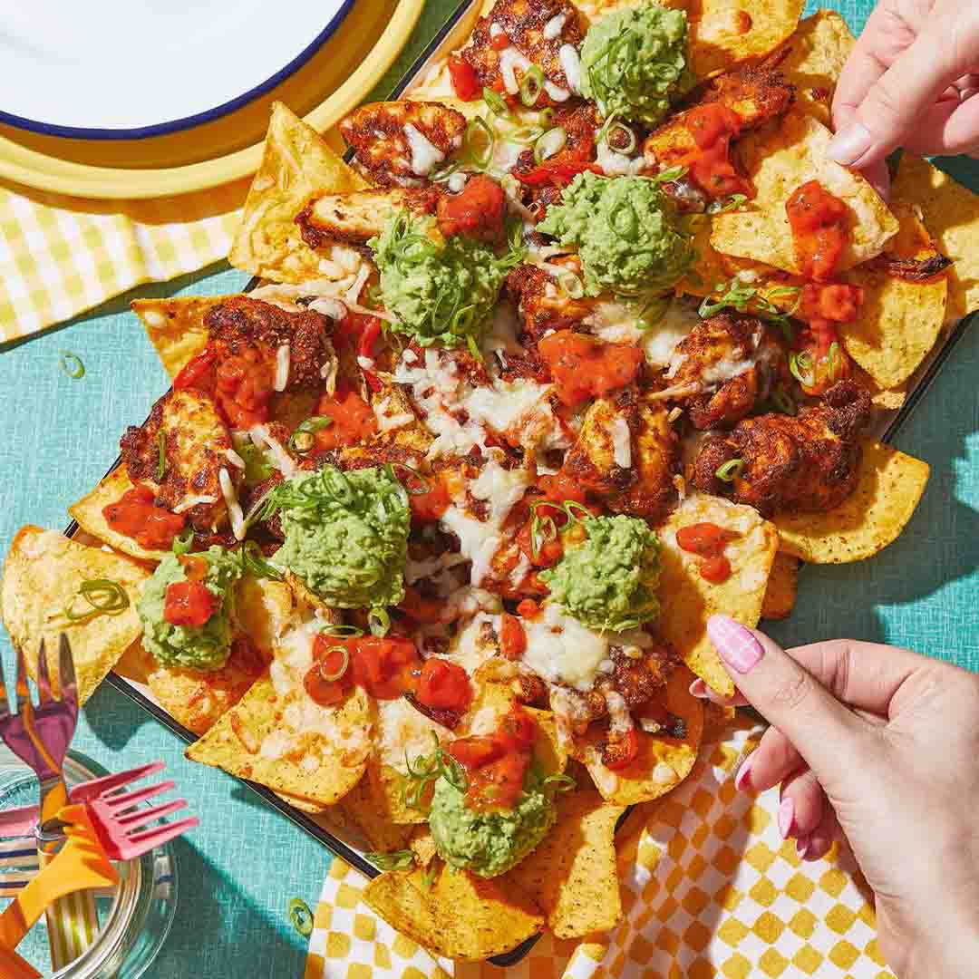 Nachos mit Huhn oder Tofu