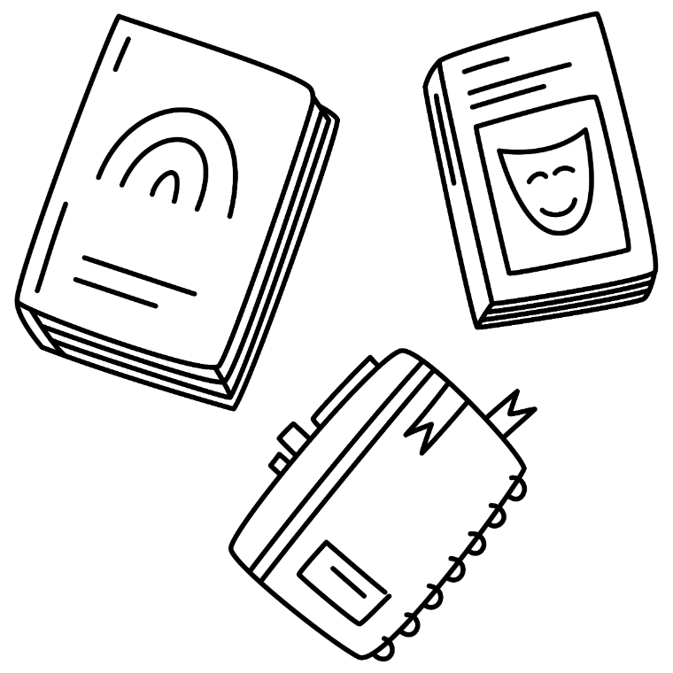 Illustration: gestapelte Bücher
