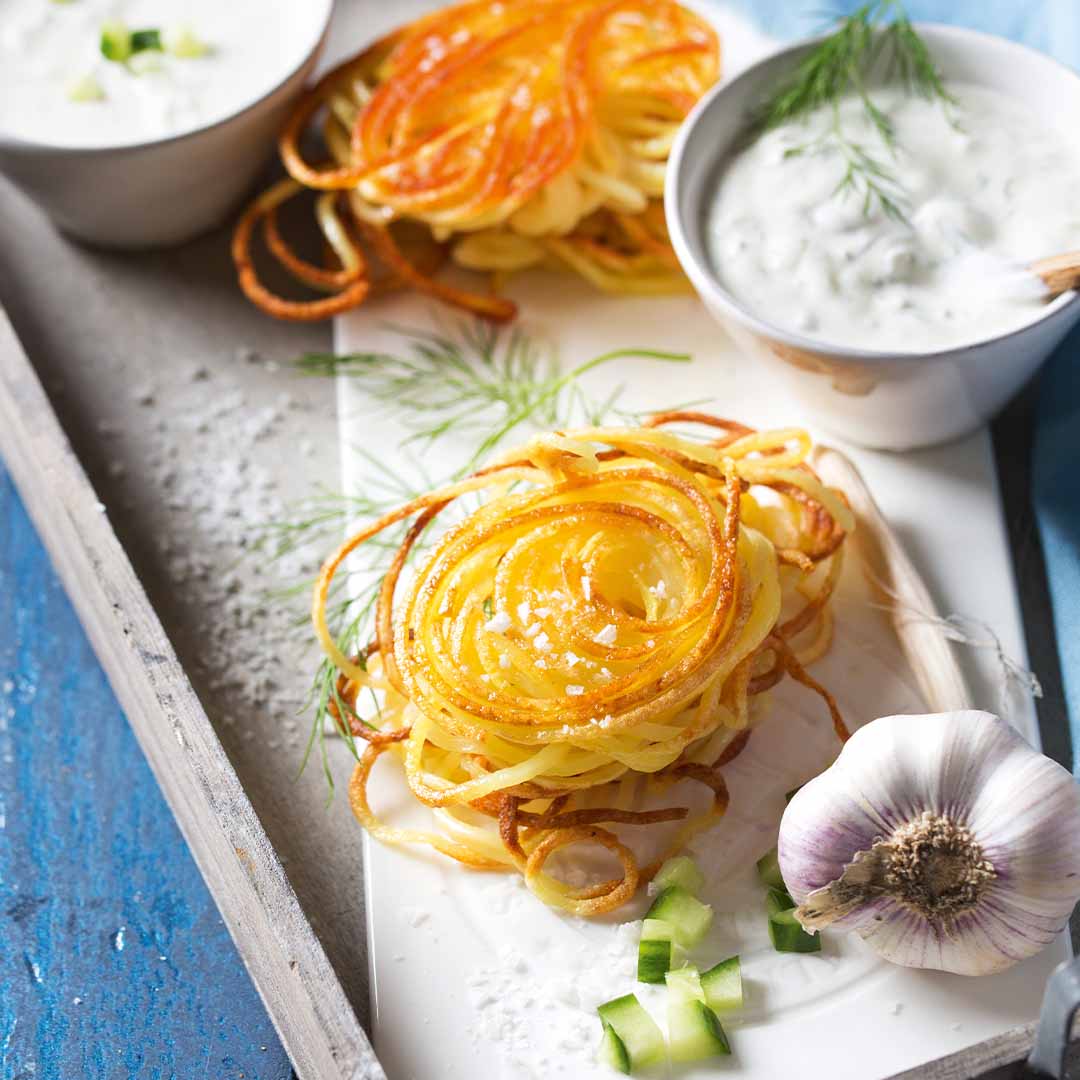 Rezeptbild "Knusprige Kartoffelnester" aus dem Buch "Abnehmen mit dem Airfryer"