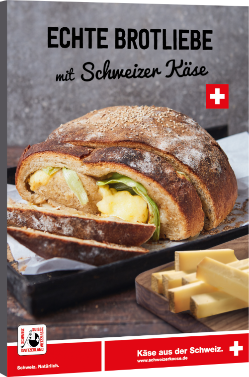 Echte Brotliebe mit Schweizer Käse